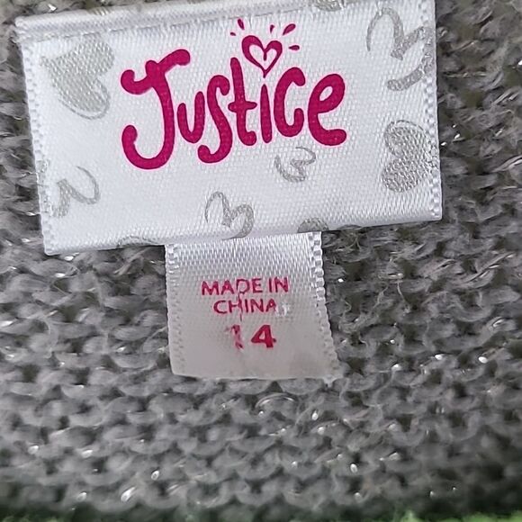 Justice Cute Winter Bear Sweater Girls 14 Pullover Neon Green/Gray Long Sleeves - Picture 4 of 9